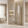 душевая стенка Rea Heaven 90x200 безопасное стекло, прозрачное brush gold (REA-K6685)