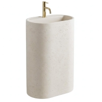 умывальник Rea Salento 60x38 матовый, бежевый, имитация камня (REA-U0606)