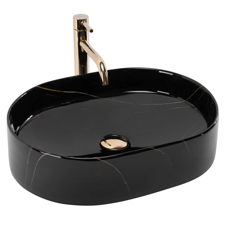 умывальник Rea Nadia 50x38 black stone (REA-U9240)