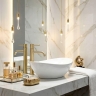 смеситель для умывальника Rea Lungo Diamond high brushed gold (REA-B9845)