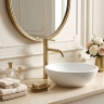 смеситель для умывальника Rea Lungo Diamond high brushed gold (REA-B9845)