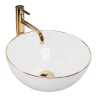 умывальник Rea Stella 36x36 white gold edge (REA-U7445)