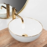 умывальник Rea Stella 36x36 white gold edge (REA-U7445)