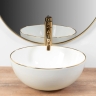 умывальник Rea Stella 36x36 white gold edge (REA-U7445)