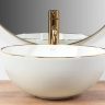 умывальник Rea Stella 36x36 white gold edge (REA-U7445)