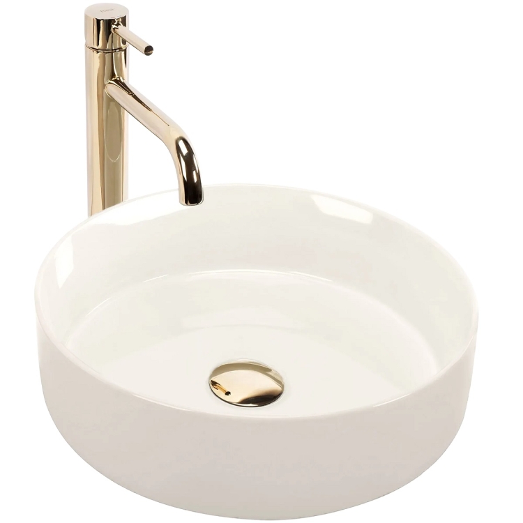 умывальник Rea Sami 36x36 ecru shiny (REA-U4590)