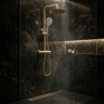 душевая система для душа с термостатом Rea Lungo brushed gold (REA-P6730)