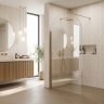 душевая стенка Rea Heaven 100x200 безопасное стекло, прозрачное brush gold (REA-K6684)