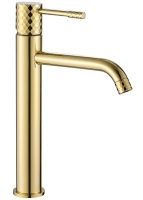 смеситель для умывальника Rea Lungo Diamond высокий, gold (REA-B8995)