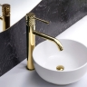 смеситель для умывальника Rea Lungo Diamond высокий, gold (REA-B8995)