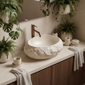 умывальник Rea Mika Warm Beige 50x38 матовый, бежевый, имитация камня (REA-U7347)