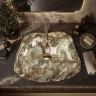 умывальник Rea Isla Canyon 49x37 глянцевый коричневый, имитация камня (REA-U7884)