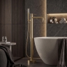 смеситель для ванны Rea Lungo Diamond напольный brushed gold (REA-B2246)