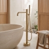 смеситель для ванны Rea Lungo Diamond напольный brushed gold (REA-B2246)