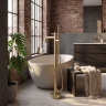 смеситель для ванны Rea Lungo Diamond напольный brushed gold (REA-B2246)