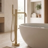 смеситель для ванны Rea Lungo Diamond напольный brushed gold (REA-B2246)