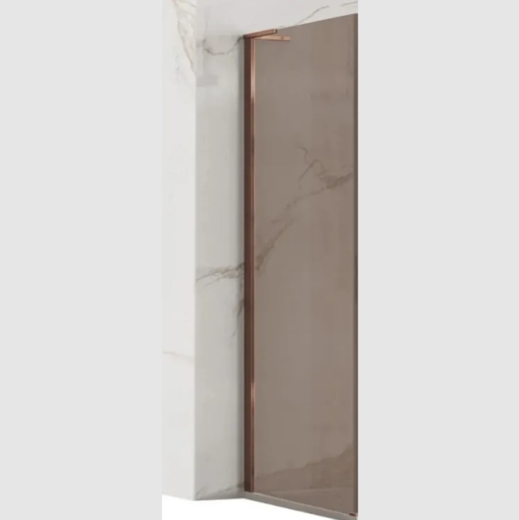 душова стінка Rea Hugo 90x200,5 безпечне скло, brown, brash copper (REA-K6965)