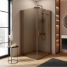 душова стінка Rea Hugo 90x200,5 безпечне скло, brown, brash copper (REA-K6965)