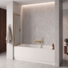 штора для ванны Rea Dario 120x140 brush gold стекло прозрачное (REA-W7888)
