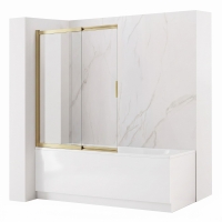 штора для ванны Rea Dario 80x140 brush gold стекло прозрачное (REA-W7882)