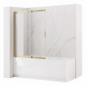 штора для ванны Rea Dario 80x140 brush gold стекло прозрачное (REA-W7882)