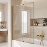 штора для ванны Rea Dario 80x140 brush gold стекло прозрачное (REA-W7882)