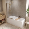 штора для ванны Rea Dario 80x140 brush gold стекло прозрачное (REA-W7882)