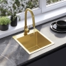 кухонная мойка Rea Leo 40x45 с сифоном, brush gold (ZLE-06001)