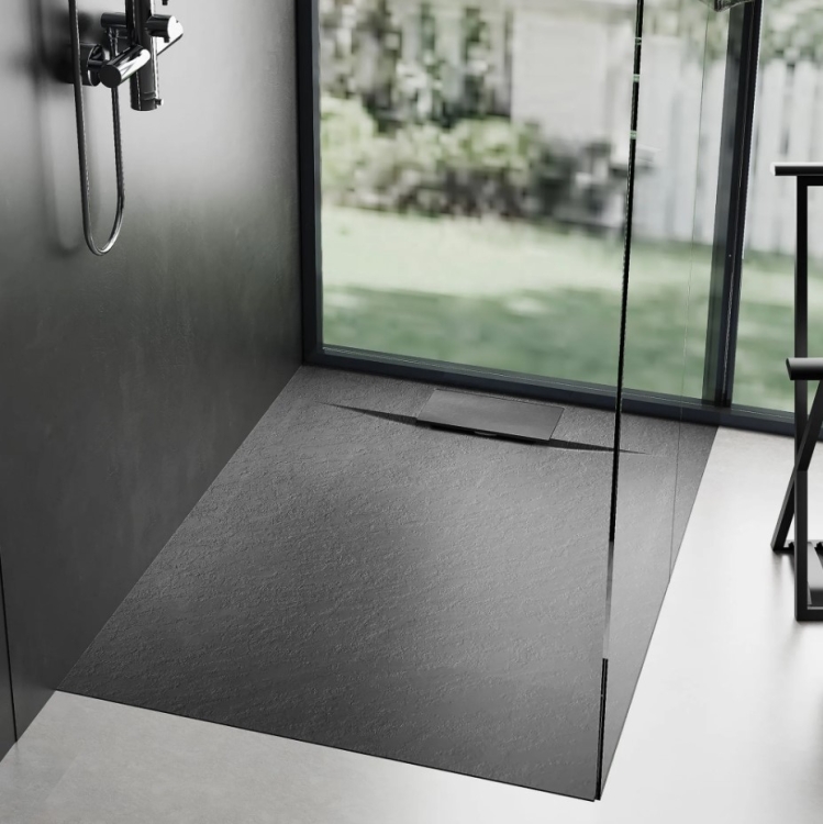 піддон Rea Bazalt 80x120 прямокутний, чорний (REA-K3305)