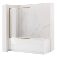 штора для ванны Rea Dario 100x140 brush gold стекло прозрачное (REA-W7885)