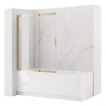 штора для ванны Rea Dario 100x140 brush gold стекло прозрачное (REA-W7885)