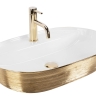 умывальник Rea Aura 60,5x40,5 white/gold brush (REA-U6900)