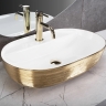 умывальник Rea Aura 60,5x40,5 white/gold brush (REA-U6900)