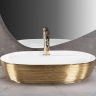 умывальник Rea Aura 60,5x40,5 white/gold brush (REA-U6900)