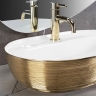 умывальник Rea Aura 60,5x40,5 white/gold brush (REA-U6900)