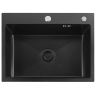кухонная мойка Rea Liam 58x45 с сифоном, black (ZLE-06008)