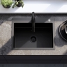 кухонная мойка Rea Liam 58x45 с сифоном, black (ZLE-06008)
