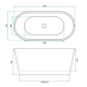 ванна акриловая Rea Ofelia 170х74 + сифон + клапан click/clack, white (REA-W0126)
