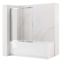 штора для ванны Rea Dario 80x140 chrome стекло прозрачное (REA-W7880)