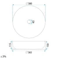 умывальник Rea Duo 38х38 white (REA-U3602)