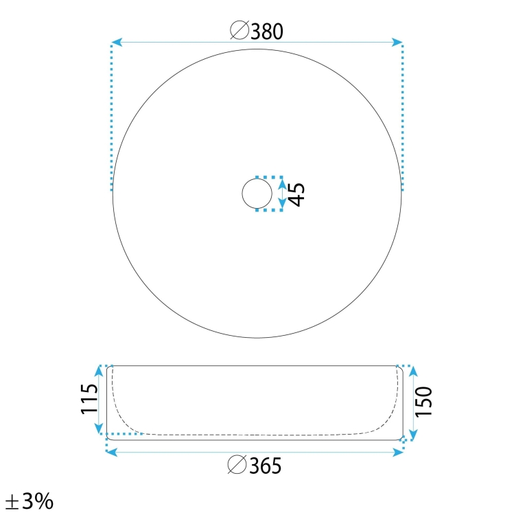 умывальник Rea Duo 38х38 white (REA-U3602)