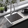 кухонная мойка Rea Leo 50x45 с сифоном, brush nickel (ZLE-06003)
