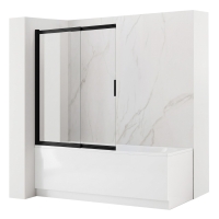 штора для ванны Rea Dario 120x140 black стекло прозрачное (REA-W7887)