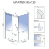 душевая кабина Rea Marten 80x120 безопасное стекло, прозрачное (REA-K4001)