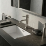 смеситель для умывальника Rea Lungo Stripe низкий, brushed nickel (REA-B8052)