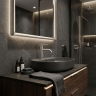 смеситель для умывальника Rea Lungo Stripe низкий, brushed nickel (REA-B8052)