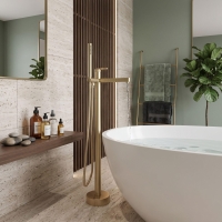смеситель для ванны Rea Grace напольный brushed gold (REA-B2236)