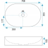 умывальник Rea Iris 70x35,5 grey matt (REA-U4306)