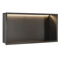полка для ванной комнаты Rea 30x60x10 встраиваемая в стену с LED подсветкой tytan (REA-08563)
