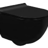 унитаз Rea Carlo подвесной, черный глянцевый + сиденье дюропласт soft-cloth (REA-C8405G) уценка